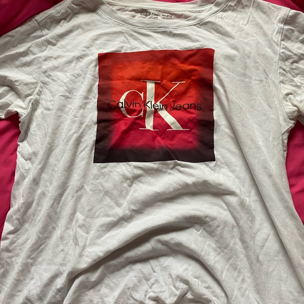 White Calvin Klein shirt